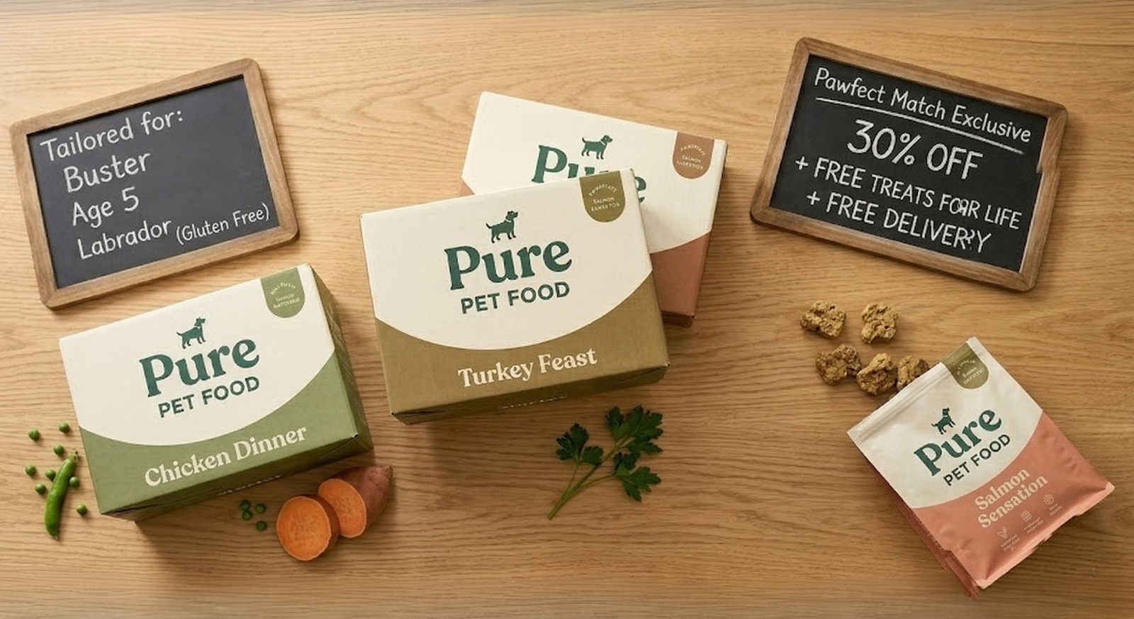 Tailored meal boxes and fresh preparation for Buster the Labrador